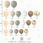 DBKL Dusty Green Nude Balloon Arch Kit – Neutral Sage, Cream & Gold Balloons for Weddings, Baby Showers, and Parties