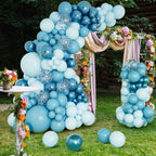 DBKL Blue Balloon Garland Arch Kit – 138pc Metallic & Confetti Balloons