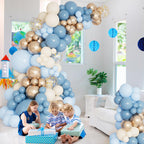 DBKL Dusty Baby Blue Balloon Arch Garland Kit — 18/12/10/5 Inch Balloons for Baby Shower, Birthday, Wedding