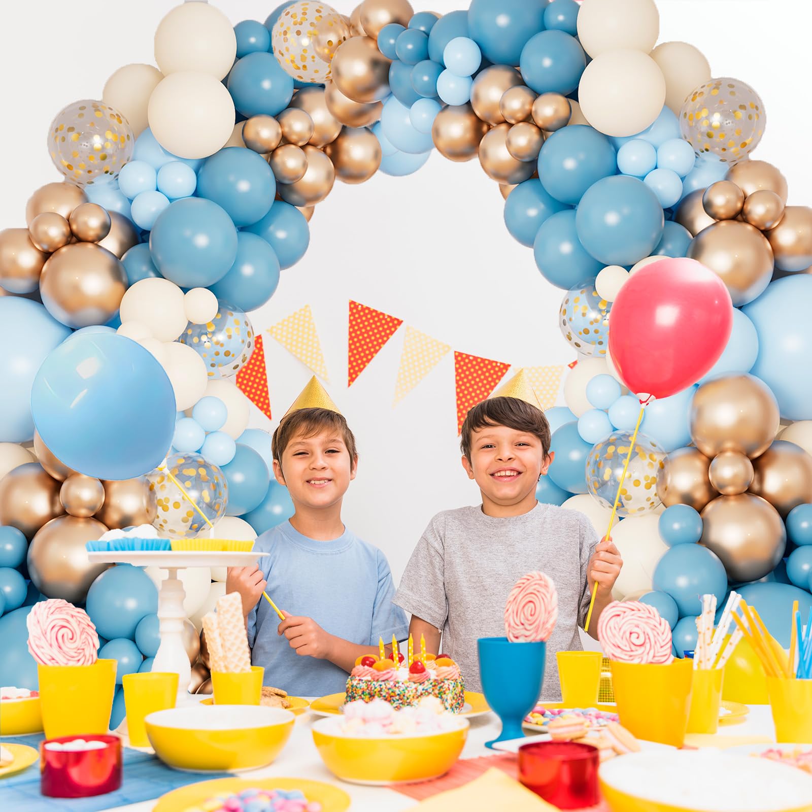DBKL Dusty Baby Blue Balloon Arch Garland Kit — 18/12/10/5 Inch Balloons for Baby Shower, Birthday, Wedding