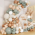 DBKL Dusty Green Nude Balloon Arch Kit – Neutral Sage, Cream & Gold Balloons for Weddings, Baby Showers, and Parties