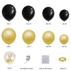 DBKL Black & Gold Balloons Garland Arch Kit with Confetti Balloons – New Year & Party Decor
