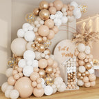 DBKL White Sand Gold Balloons Garland Arch Kit – 18/12/10/5 in for Boho Weddings & Parties