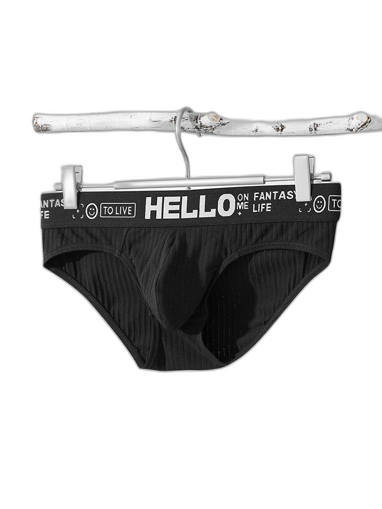 Men's Cotton Ribbed Breathable Briefs with 3D Pouch