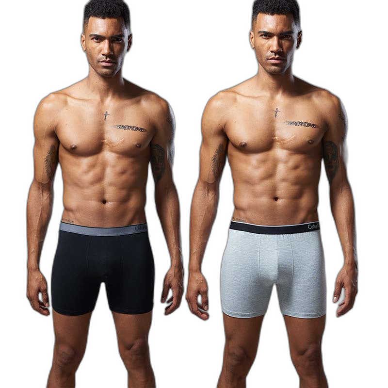 3Pcs Men's Sports Cotton Soft Solid Color Boxer Briefs