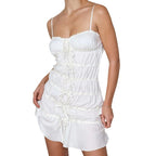 Drawstring Ruched Sexy Strap Dress