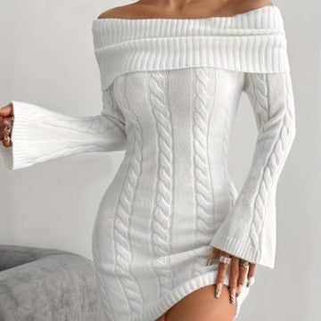 Polyester Women's Sweater Loose Casual Dress