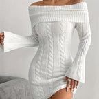 Polyester Women's Sweater Loose Casual Dress