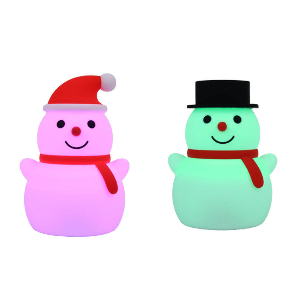 Christmas Snowman Silicone Touch Lamp with Remote Control - Color Changing LED Night Light