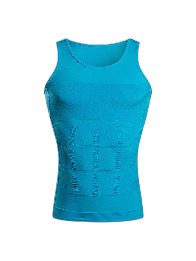Mens Waist Body Shaper Vest T-Shirt Tank Tops