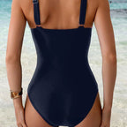 Women's Sleeveless Summer Casual Striped One-piece Tight Swimsuit