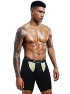 Dual Pouch Men's Long Legs Sports Boxer Briefs