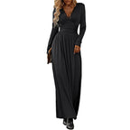 Women's Solid-Color V-Neck Elegant Lace Bodycon Split Dress