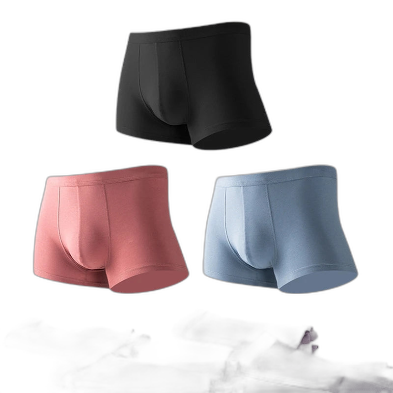 4Pcs Modal Pure Color Thin U Convex Boxer Briefs For Men