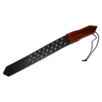 Prowler RED Leather & Wood Studded Paddle