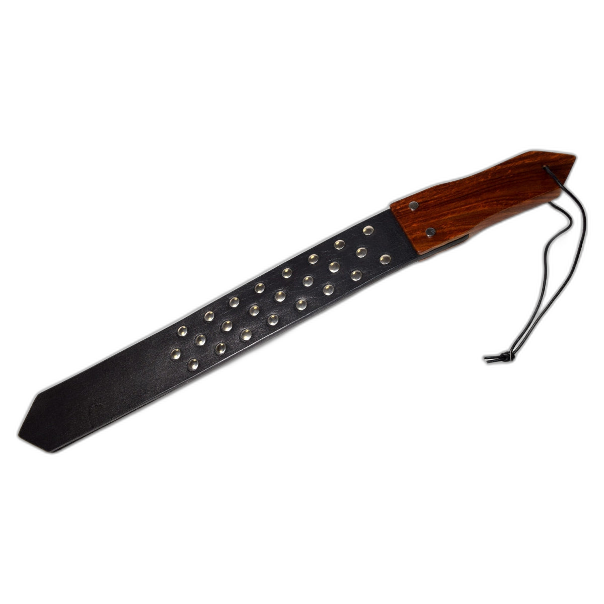 Prowler RED Leather & Wood Studded Paddle