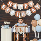 DCJHFJ Bear First Brown Felt Birthday Banner & High Chair Decor – 1st Birthday Kit