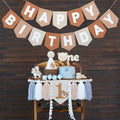 DCJHFJ Bear First Brown Felt Birthday Banner & High Chair Decor – 1st Birthday Kit