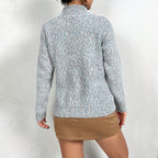 Women's Casual Christmas Half-Neck Pullover Jacquard Top