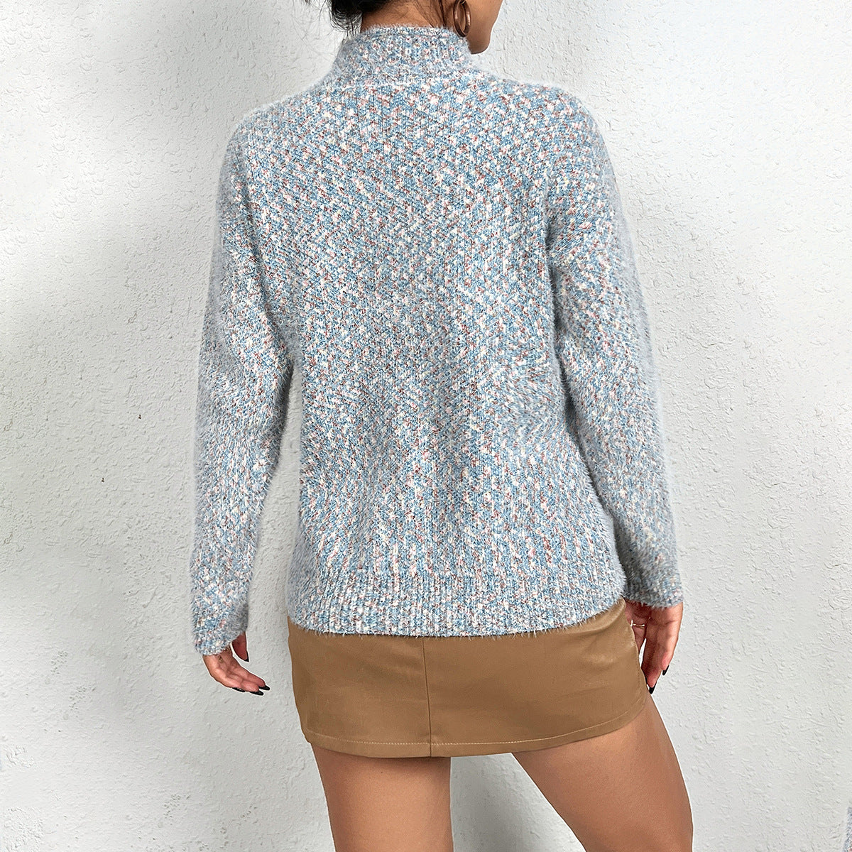 Women's Casual Christmas Half-Neck Pullover Jacquard Top