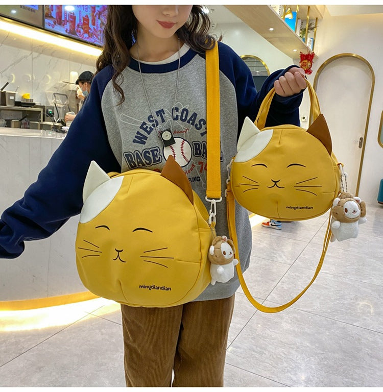 Women's Shoulder Bag New Personalized Fashion Handbag Cartoon Cat Messenger Bag Female Japanese Canvas Bag