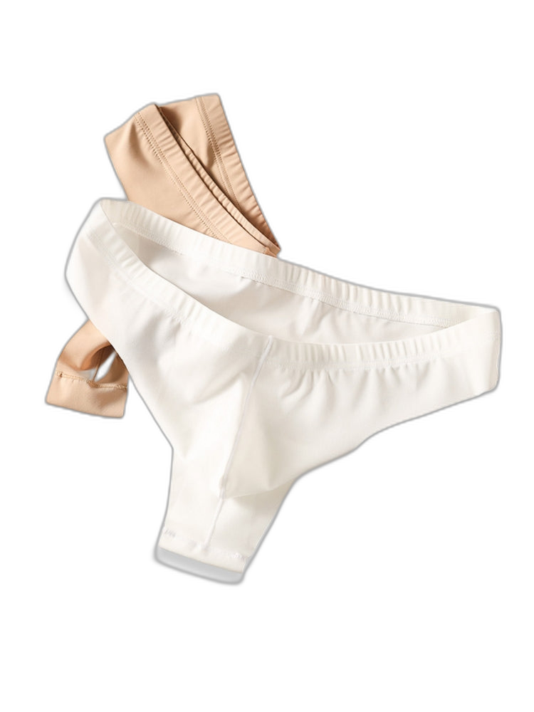 4-Pack Men's Seamless Solid Color Stretch Fit Ice Silk Thong