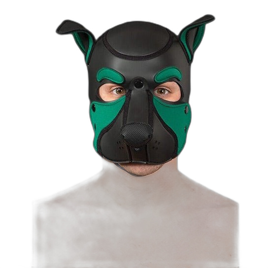 Mr S Leather NEOPRENE FRISKY Puppy Hood | Black & Hunter