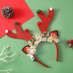 IPC Christmas Hair Band Glowing Headband Xmas Tree Snowflake Hair Band Deer Horn Light Flashing Headwear Merry Christmas Gift