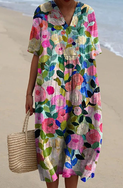 Women's Comfortable Loose Printed Long Dress