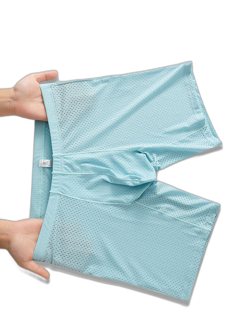 2 Pack Men's Mesh Transparent Sports Fitness Loose Boxer Briefs