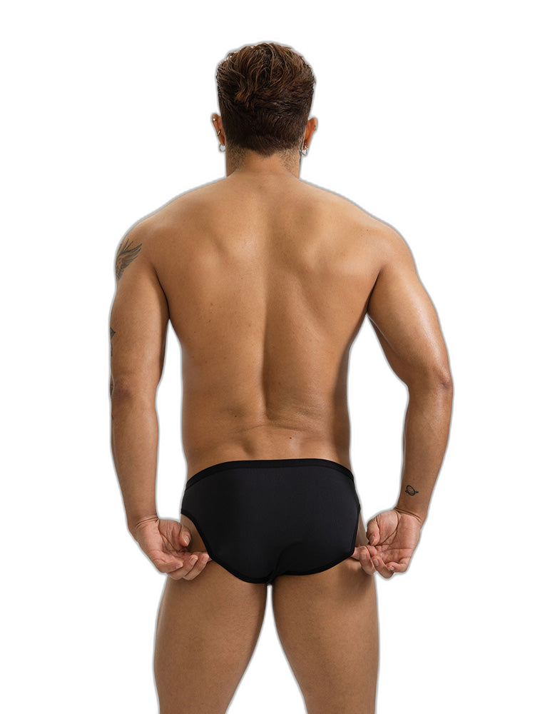 2 Pack Men's U-Pouch Design Metal-Clasp Thin Briefs