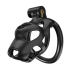 LOCK4D Dog Head Bent Ring Chastity Cock Cage Small