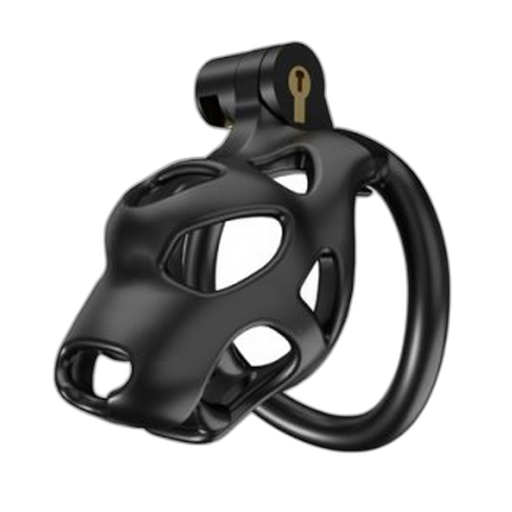 LOCK4D Dog Head Bent Ring Chastity Cock Cage Small