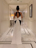 Sleeveless Contrast Bow Maxi Dress