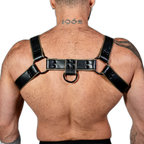 ruff GEAR Double Tone Leather Bulldog Harness Army Black