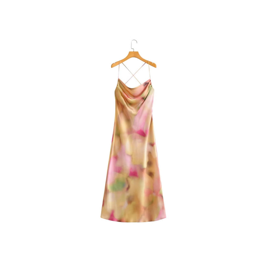 European And American Satin Dress Woman