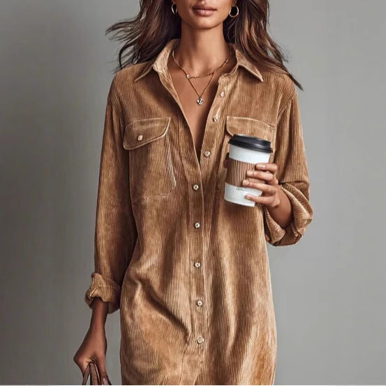 The Chic Edit – Women’s Button-Down Collar Casual Dress