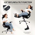 HOMCOM Ergonomic Office Chair, High Back Mesh Desk Chair, Black