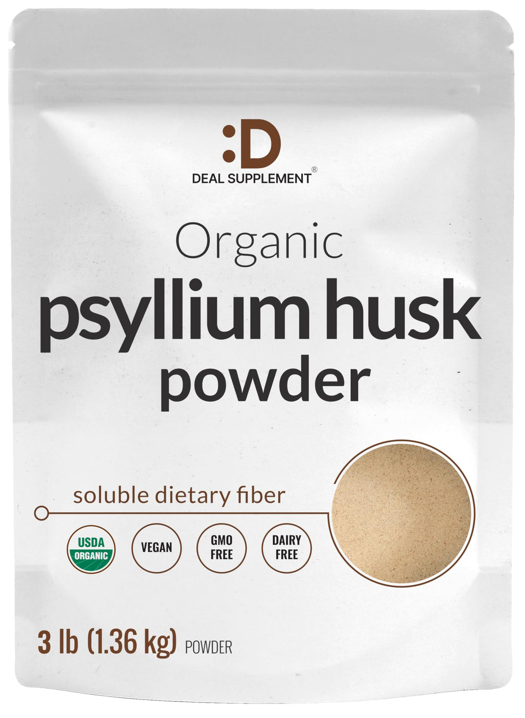 DEAL SUPPLEMENT Bio Flohsamenschalenpulver 1,36kg | Darmgesundheit & Verdauungsfasern