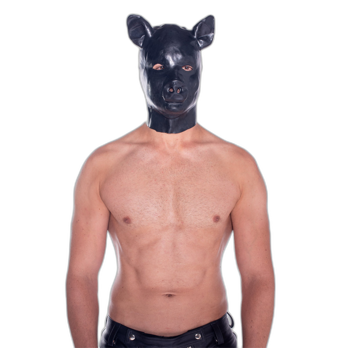 Prowler RED Latex Pig Hood Black