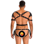 Black Leather Harness Jumpsuit