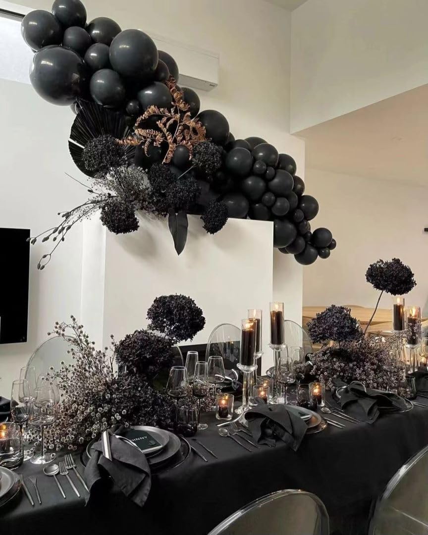 DECGOL Latex Balloons 100-Pack Black – 5, 10, 12 & 18 Inch Balloon Garland Kit