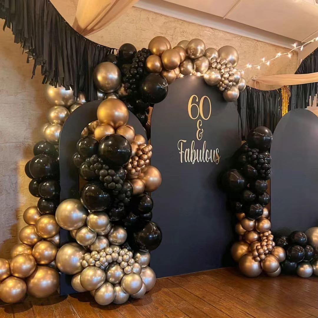DECGOL Latex Balloons 100-Pack Black – 5, 10, 12 & 18 Inch Balloon Garland Kit