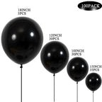 DECGOL Latex Balloons 100-Pack Black – 5, 10, 12 & 18 Inch Balloon Garland Kit