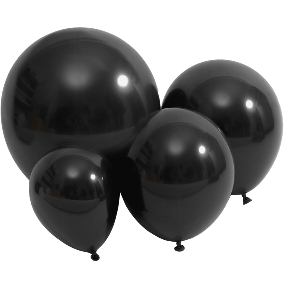 DECGOL Latex Balloons 100-Pack Black – 5, 10, 12 & 18 Inch Balloon Garland Kit