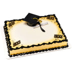 DecoPac Plastic Graduation Cap Cake Topper with Large Paper Diploma – Black