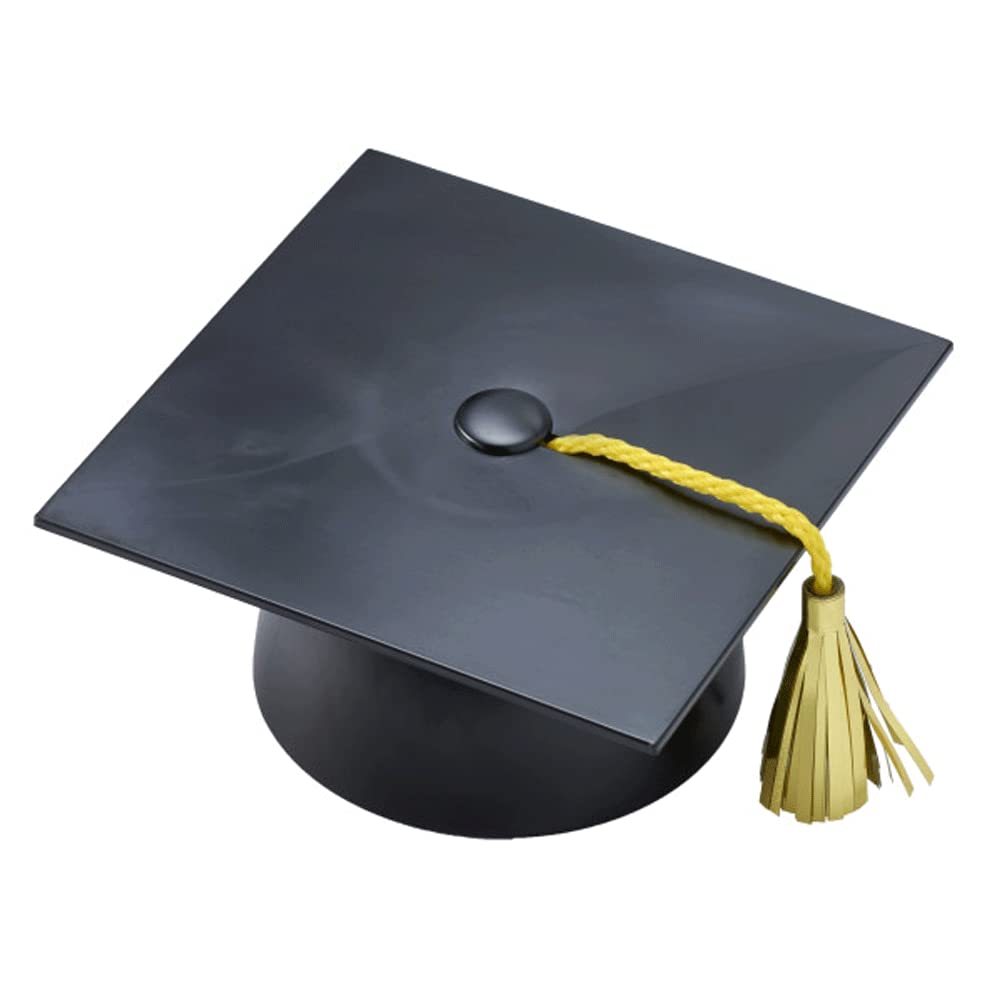 DecoPac Plastic Graduation Cap Cake Topper with Large Paper Diploma – Black