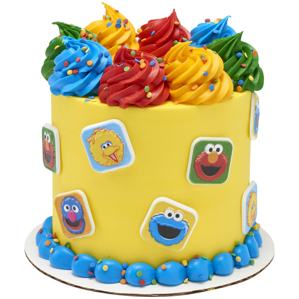 DecoPac Sesame Street Cupcake Toppers - 24 Ring Decorations featuring Elmo, Big Bird, Cookie Monster & Grover