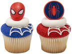 DecoPac Spider-Man Spider Ring Cupcake Toppers – 24 Pack (Food Safe, Officially Licensed)