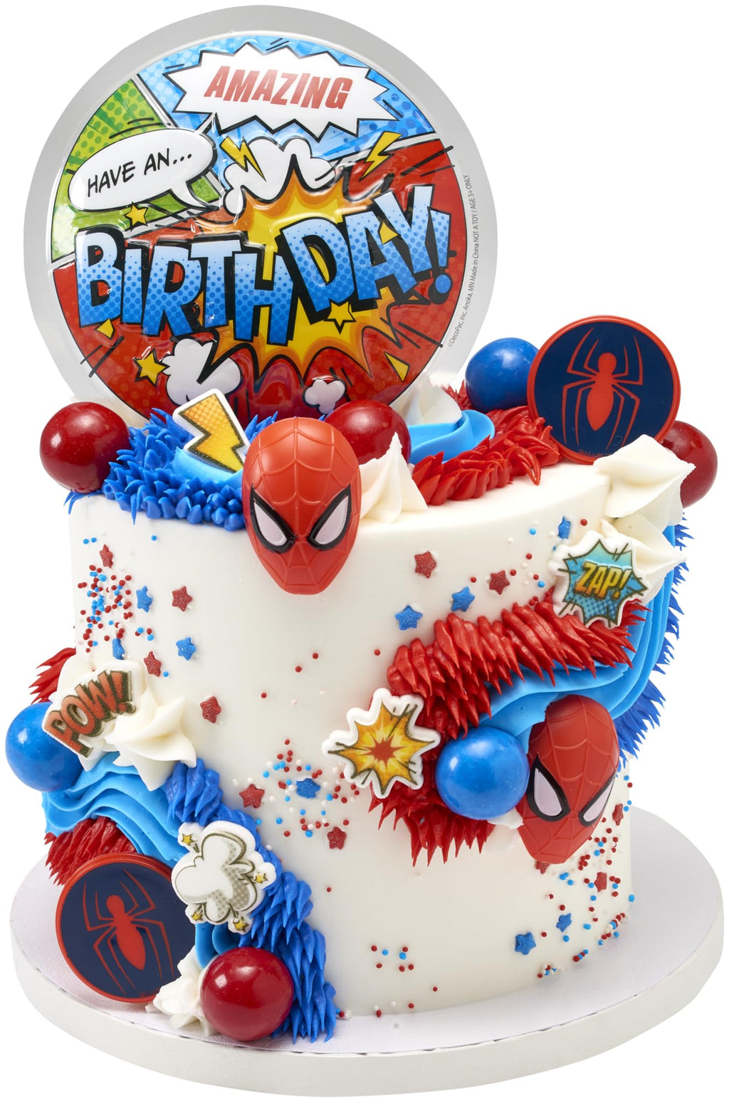 DecoPac Spider-Man Spider Ring Cupcake Toppers – 24 Pack (Food Safe, Officially Licensed)